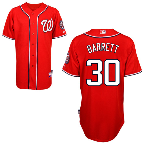 Aaron Barrett #30 Youth Baseball Jersey-Washington Nationals Authentic Alternate 1 Red Cool Base MLB Jersey